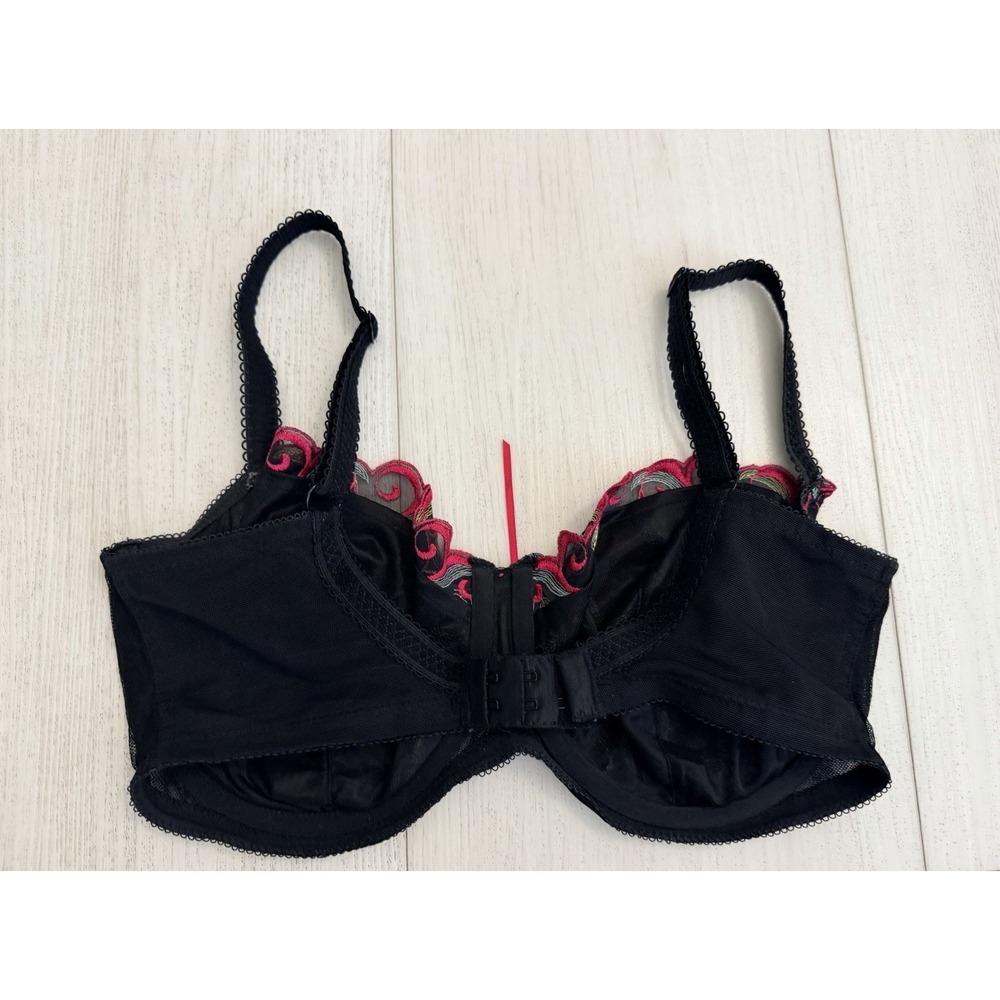 Panache Rosa Superbra Unlined Bra Sz 32G Black Colorful - Picture 3 of 4